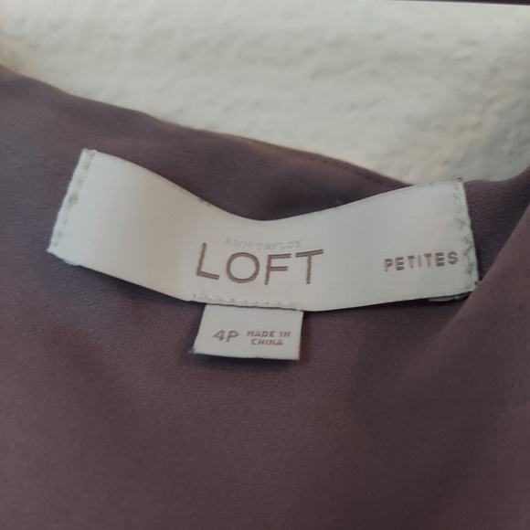 Ann Taylor Loft Petite Sleeveless  Fit Flare Dress Brown and Biege Abstract - Picture 9 of 11